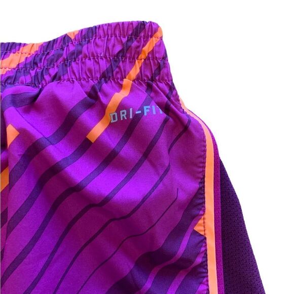 Nike DriFit Running Shorts Burgundy Neon Orange Abstract Print S - Picture 3 of 9